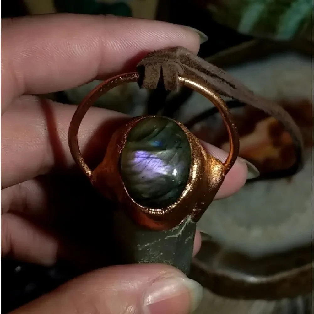 'Hexling' Purple Labradorite Smokey Quartz Amulet